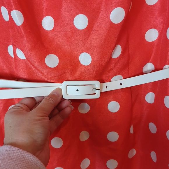 Karin Stevens polka dot sleeveless midi dress sz 6 - Picture 4 of 9